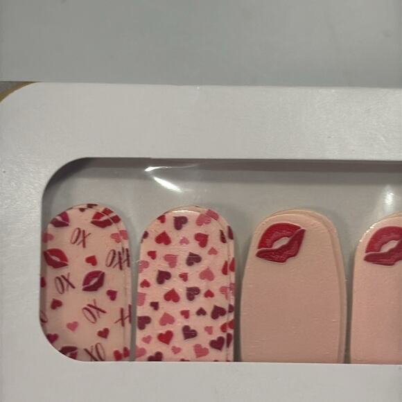Colorstreet Other - NWT Color Street "Charmed And Dangerous" Pink Hearts Lips XO Nail Strips